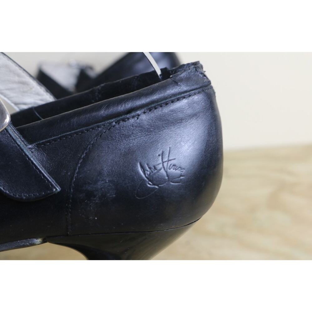 John Fluevog Shoes 9 Black Leather Mini Gorgeous Mary Jane Boho Whimsigoth - Picture 8 of 15